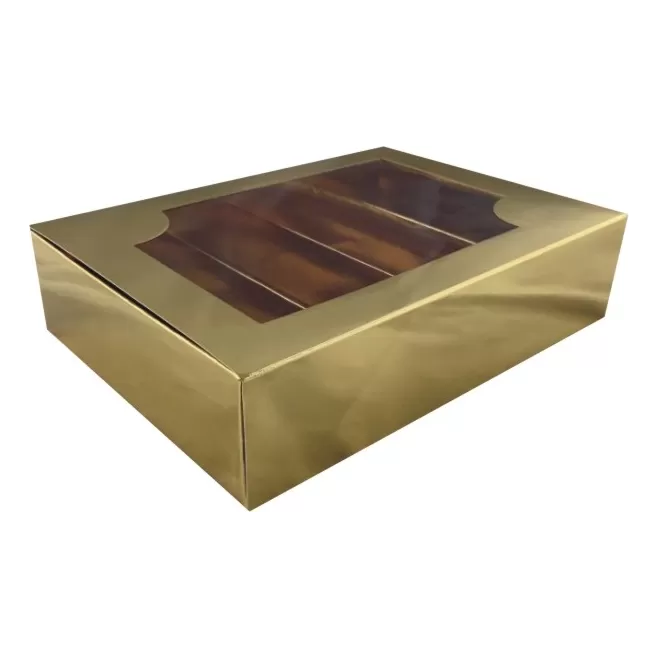 Kartonik do makaroników i pralin 22 x 16,5 x 5,5 cm ( 5 SZT ) ZŁOTY