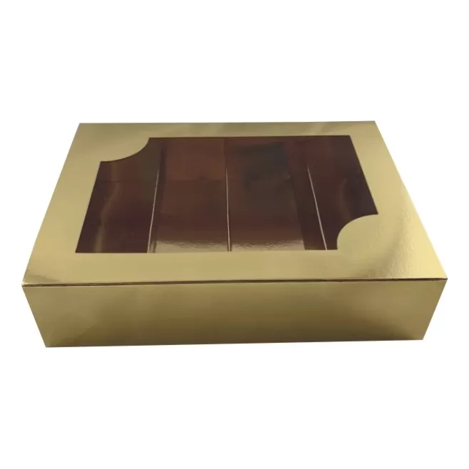 Kartonik do makaroników i pralin 22 x 16,5 x 5,5 cm ( 5 SZT ) ZŁOTY