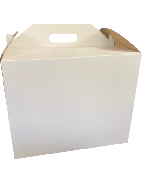 Karton z rączką na tort 20 x 20 x 25 cm Biały 5szt Karton z rączką na tort 20 x 20 x 25 cm Biały 5szt