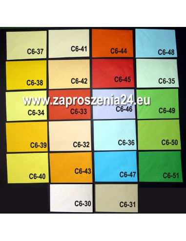 Koperta kolorowa 11,4 x 16,2 cm C6