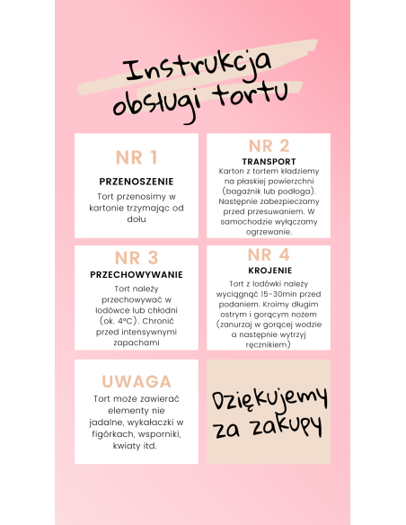 Instrukcja obsługi tortu