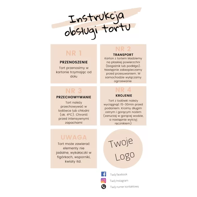 Instrukcja obsługi tortu