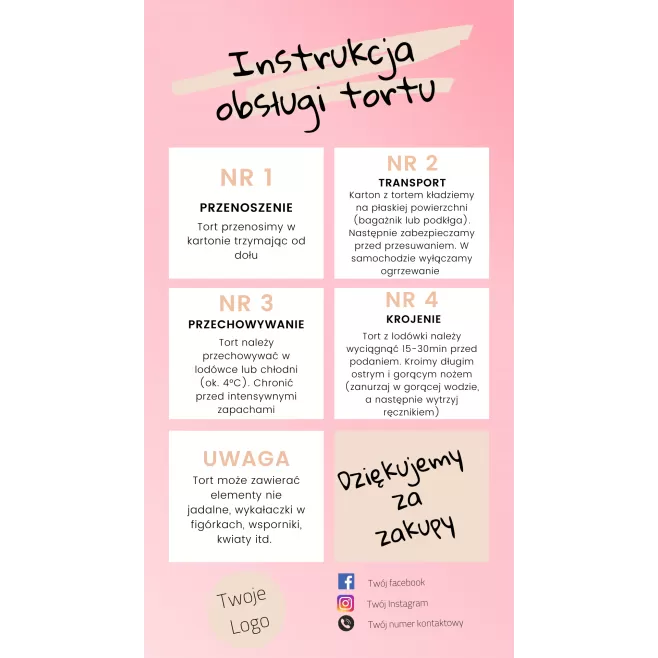 Instrukcja obsługi tortu