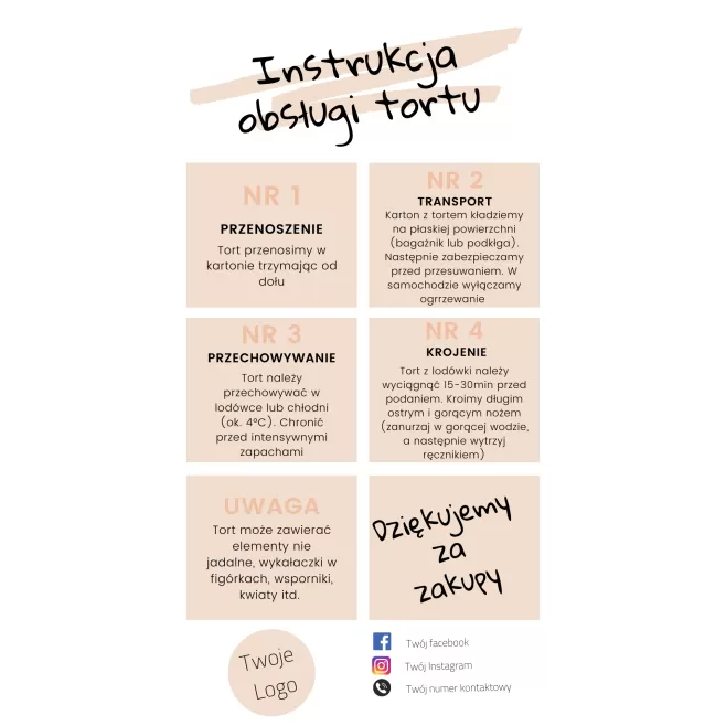 Instrukcja obsługi tortu