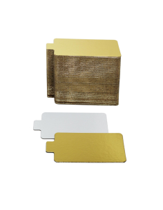 Podkładki pod monoporcje złoto-srebrne dwustronne 9,5x5,5 cm - 100 szt