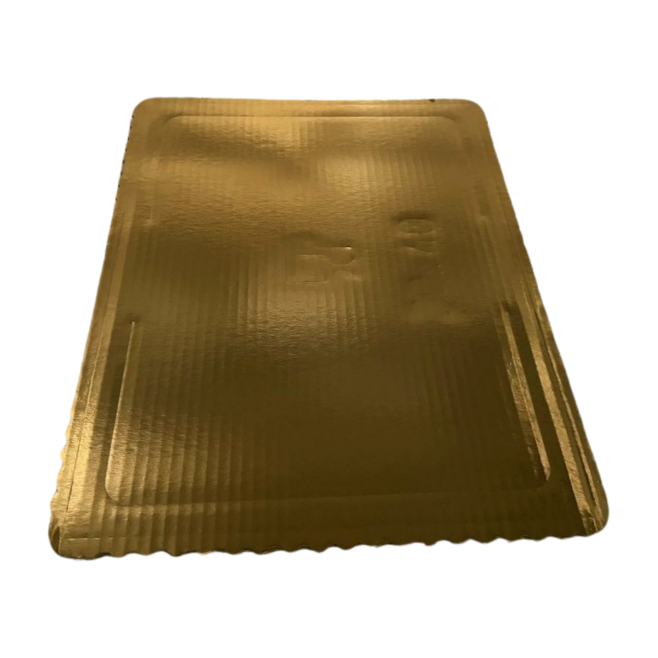 Podkład pod tort złoty prostokąt 30 x 40 cm sztywny karbowany 1 szt.