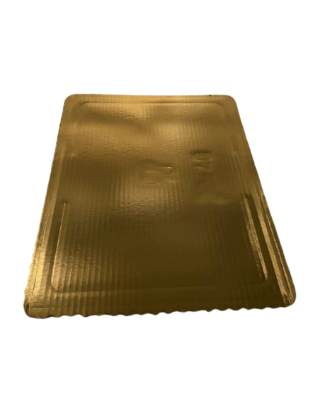 Podkład pod tort złoty prostokąt 30 x 40 cm sztywny karbowany 1 szt.