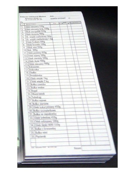 Dowód dostawy WZ papier zwykły