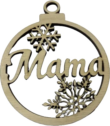 Drewniana bombka z napisem Mama