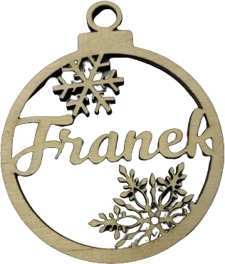 Drewniana bombka choinkowa z imieniem