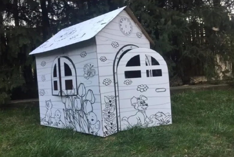 Kartonowy domek do kolorowania Aleksander-PRINT